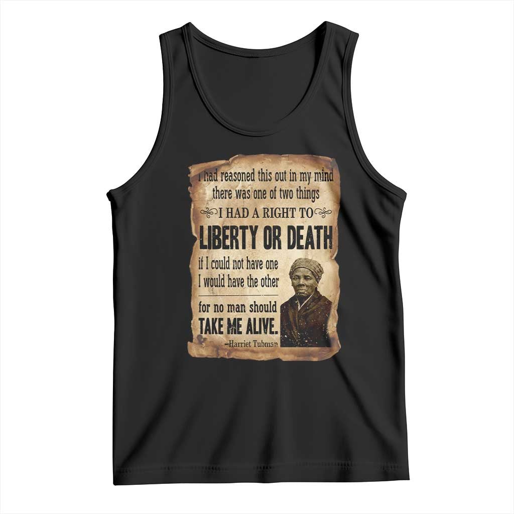 Harriet Tubman Tank Top Liberty Or Death Black History Legacy