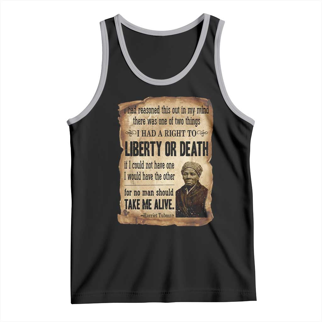 Harriet Tubman Tank Top Liberty Or Death Black History Legacy