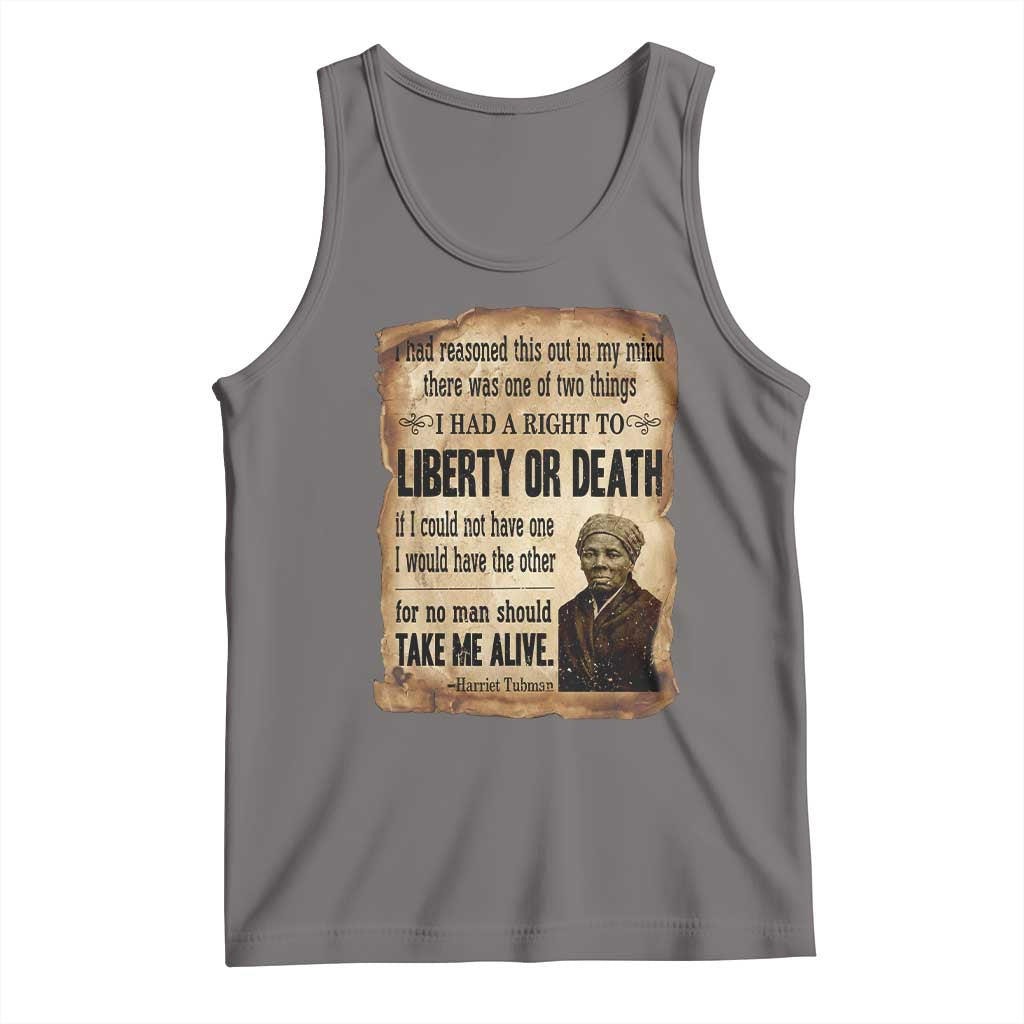 Harriet Tubman Tank Top Liberty Or Death Black History Legacy