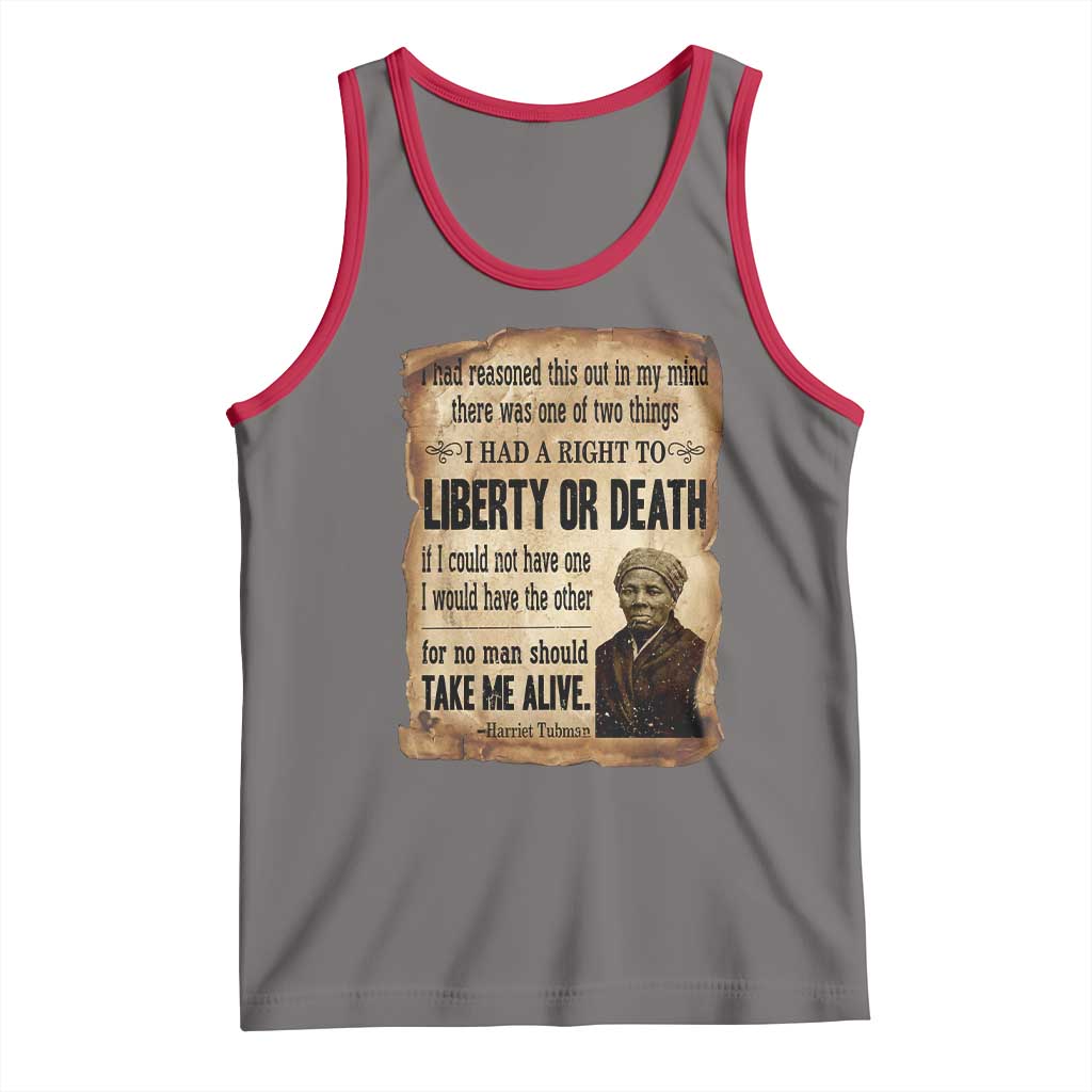 Harriet Tubman Tank Top Liberty Or Death Black History Legacy