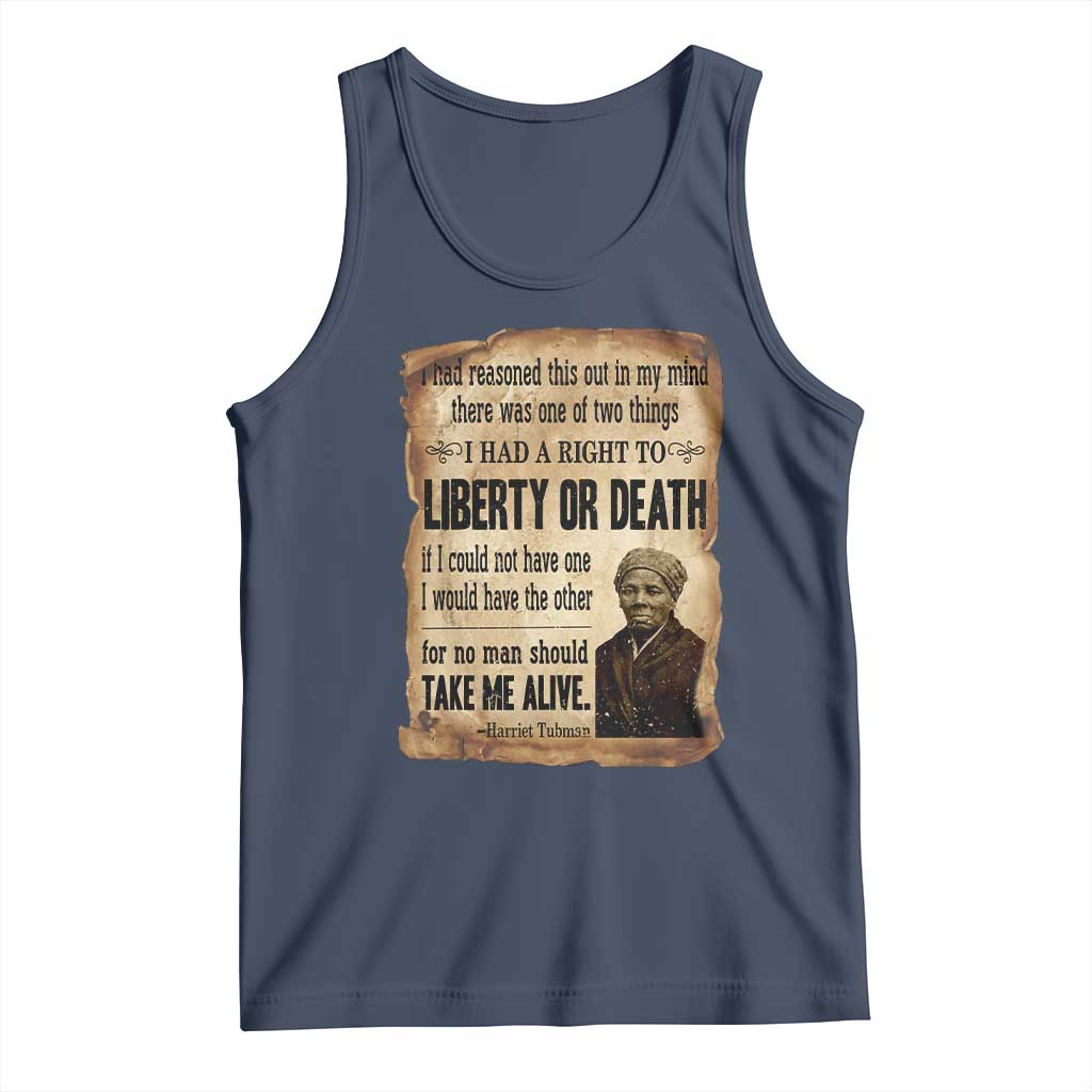 Harriet Tubman Tank Top Liberty Or Death Black History Legacy