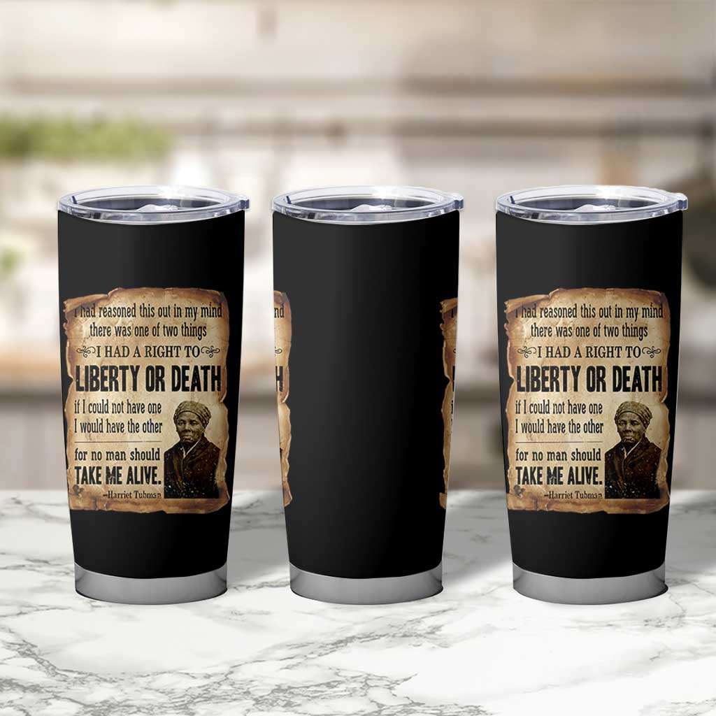 Harriet Tubman Tumbler Cup Liberty Or Death Black History Legacy