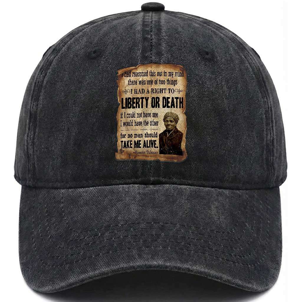 Harriet Tubman Washed Cotton Baseball Cap Liberty Or Death Black History Legacy