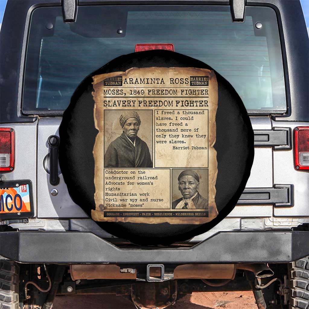 Harriet Tubman Newspaper Spare Tire Cover Slavery Freedom Fighter Historical