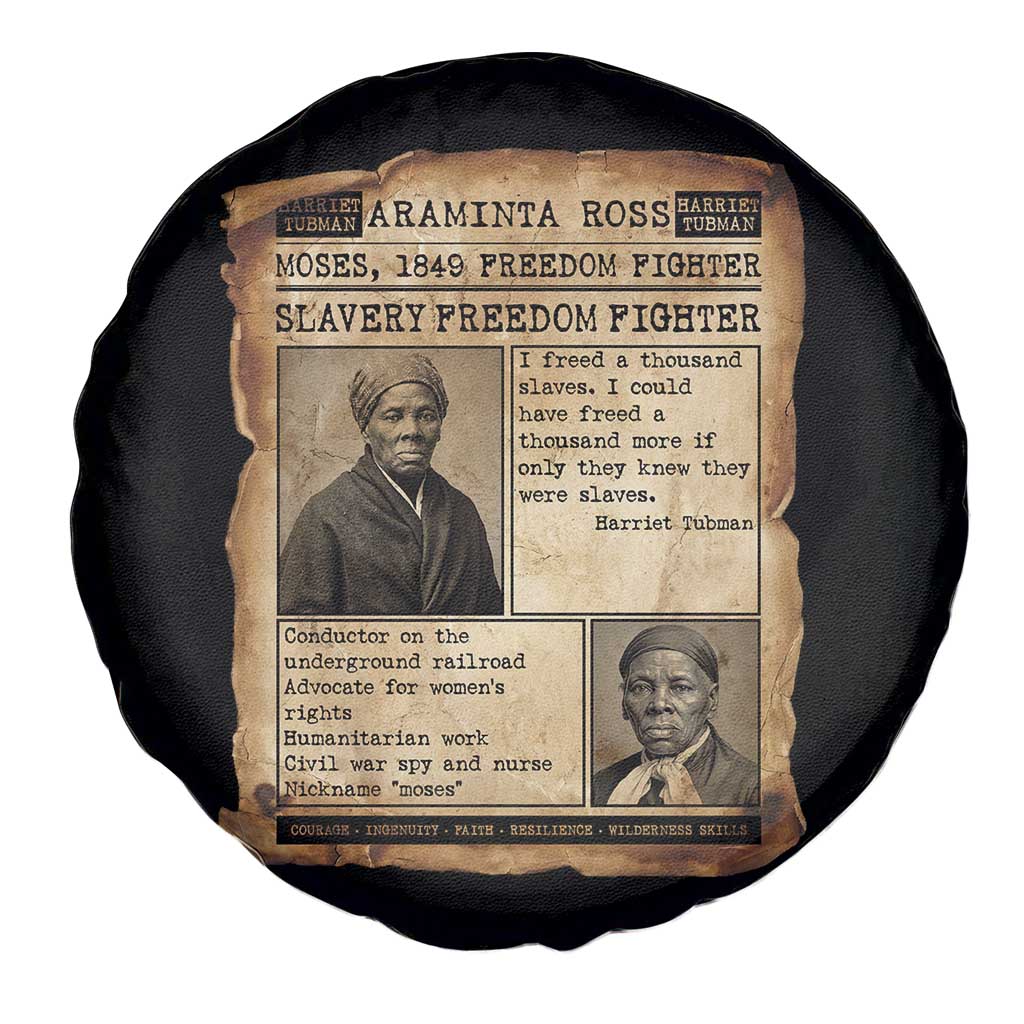 Harriet Tubman Newspaper Spare Tire Cover Slavery Freedom Fighter Historical