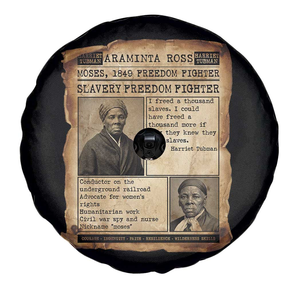 Harriet Tubman Newspaper Spare Tire Cover Slavery Freedom Fighter Historical