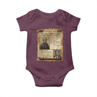 Harriet Tubman Newspaper Baby Onesie Slavery Freedom Fighter Historical