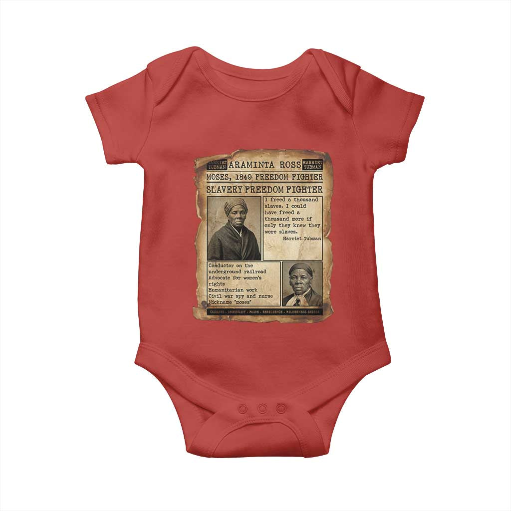 Harriet Tubman Newspaper Baby Onesie Slavery Freedom Fighter Historical