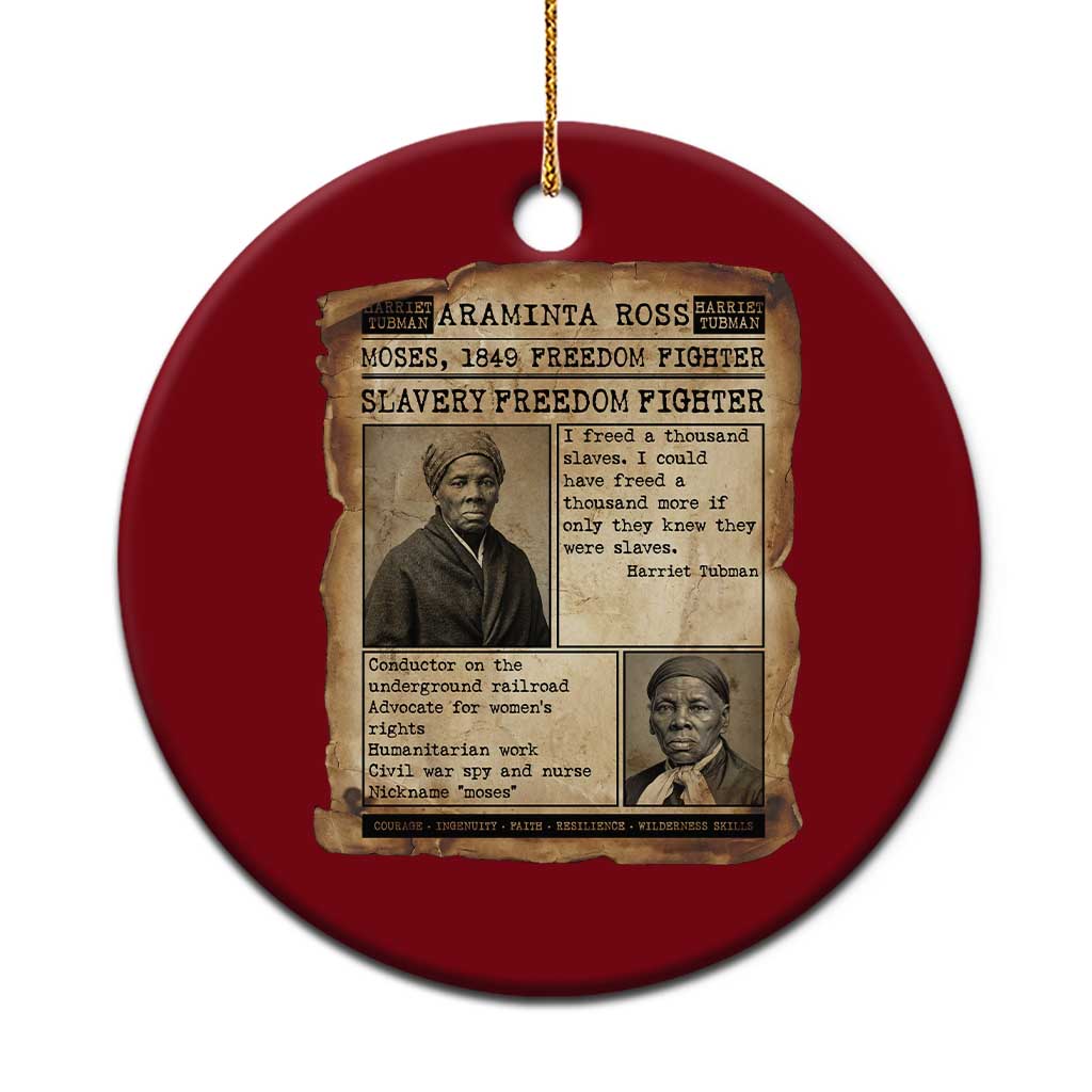 Harriet Tubman Newspaper Ceramic Ornament Slavery Freedom Fighter Historical