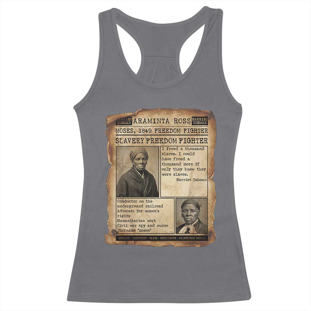 Harriet Tubman Newspaper Racerback Tank Top Slavery Freedom Fighter Historical