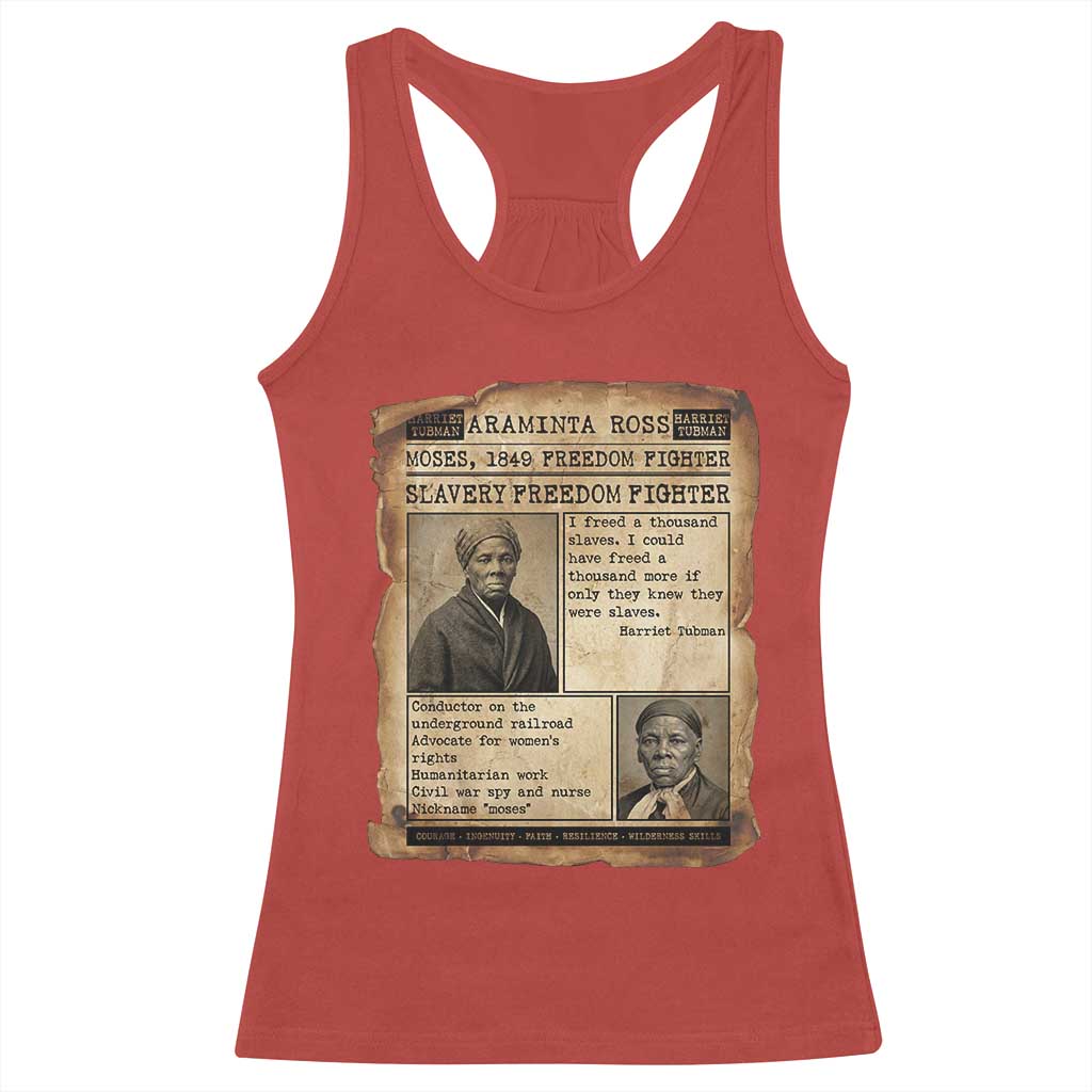 Harriet Tubman Newspaper Racerback Tank Top Slavery Freedom Fighter Historical