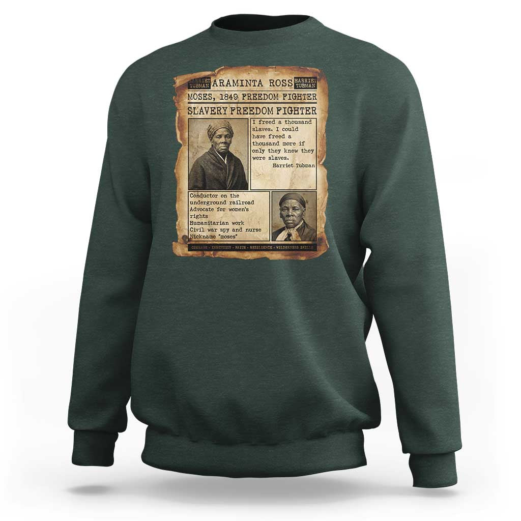 Harriet Tubman Newspaper Sweatshirt Slavery Freedom Fighter Historical