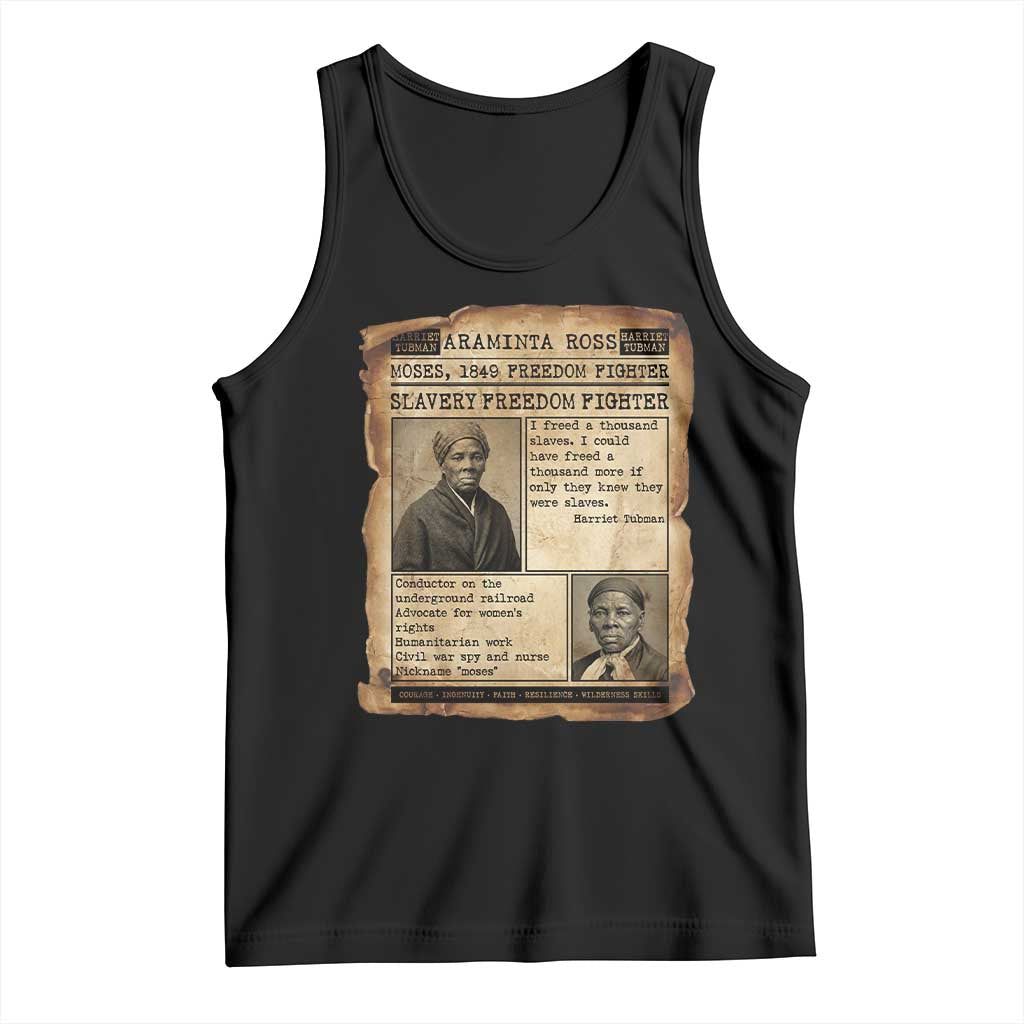Harriet Tubman Newspaper Tank Top Slavery Freedom Fighter Historical