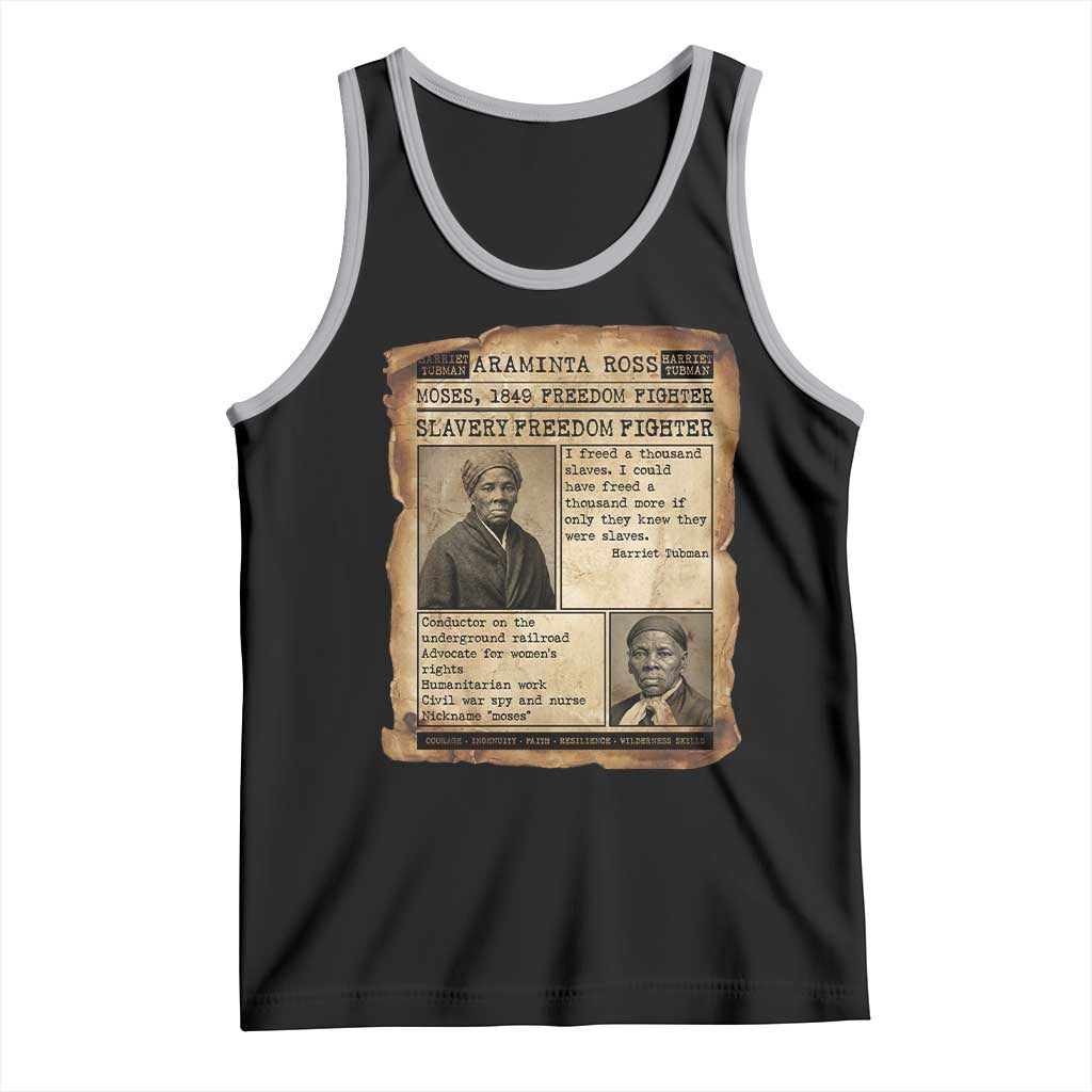 Harriet Tubman Newspaper Tank Top Slavery Freedom Fighter Historical