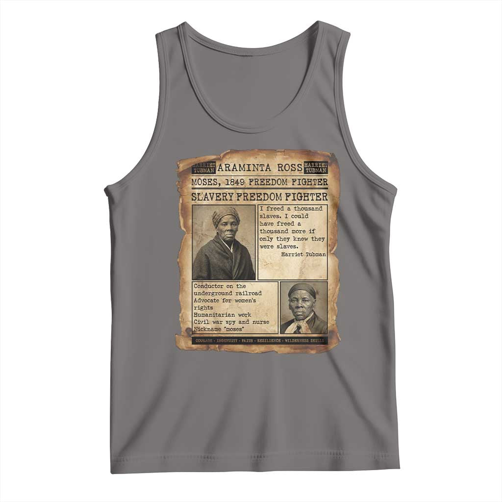 Harriet Tubman Newspaper Tank Top Slavery Freedom Fighter Historical