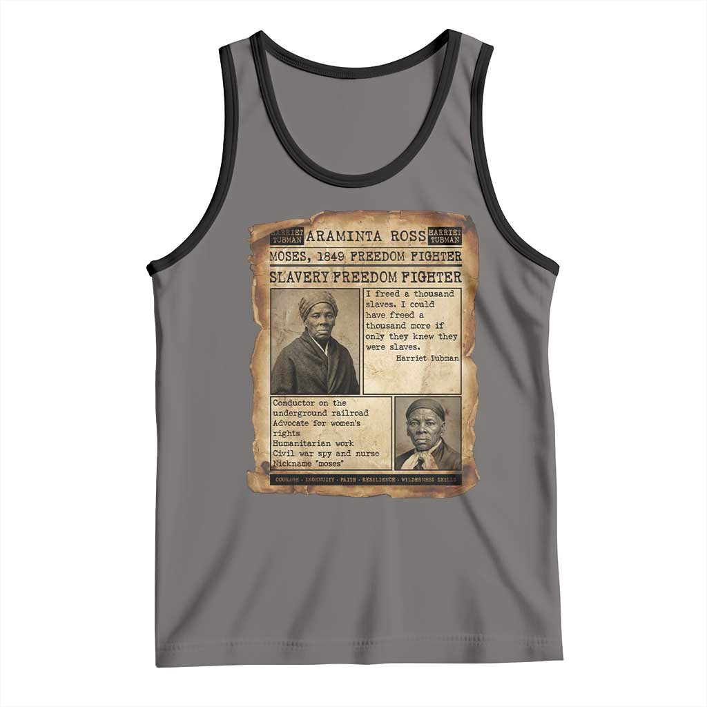 Harriet Tubman Newspaper Tank Top Slavery Freedom Fighter Historical