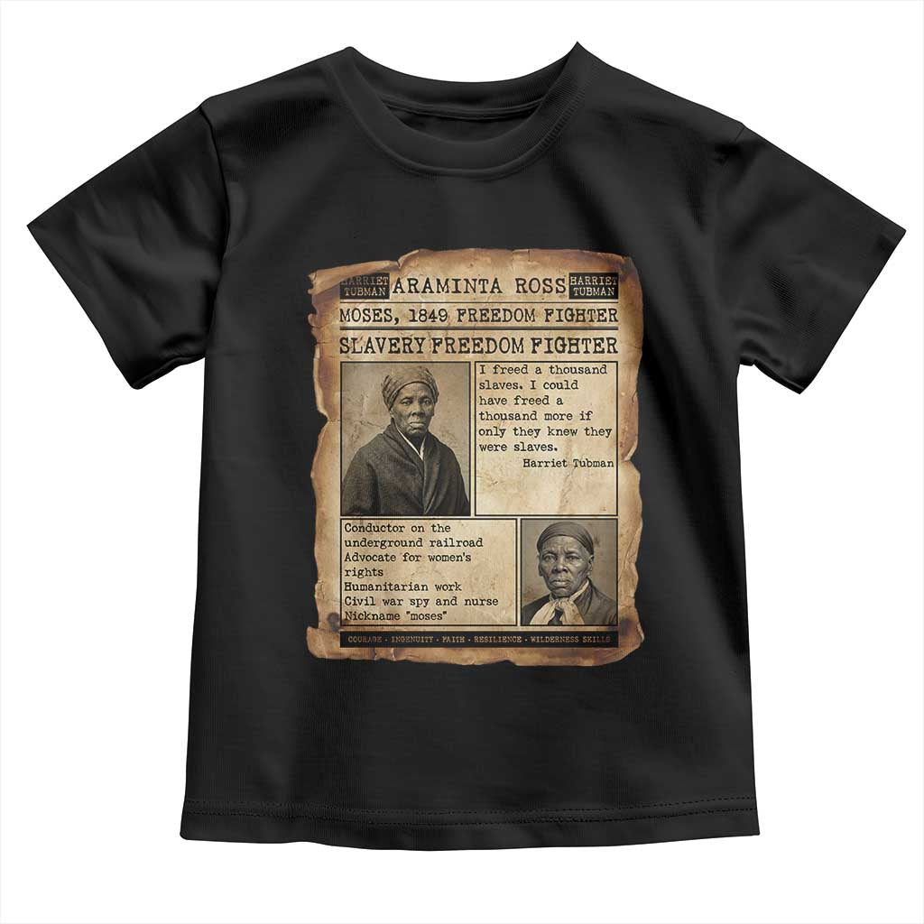 Harriet Tubman Newspaper Toddler T Shirt Slavery Freedom Fighter Historical