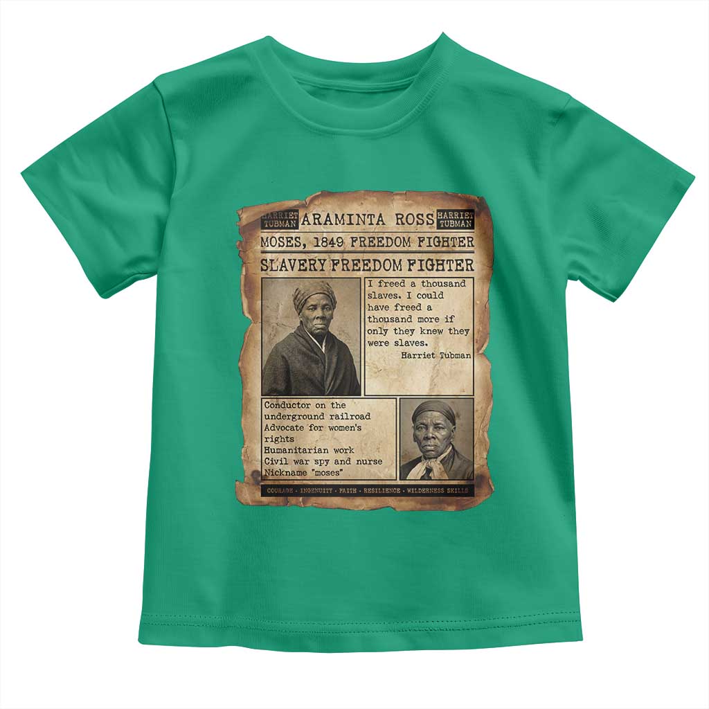 Harriet Tubman Newspaper Toddler T Shirt Slavery Freedom Fighter Historical