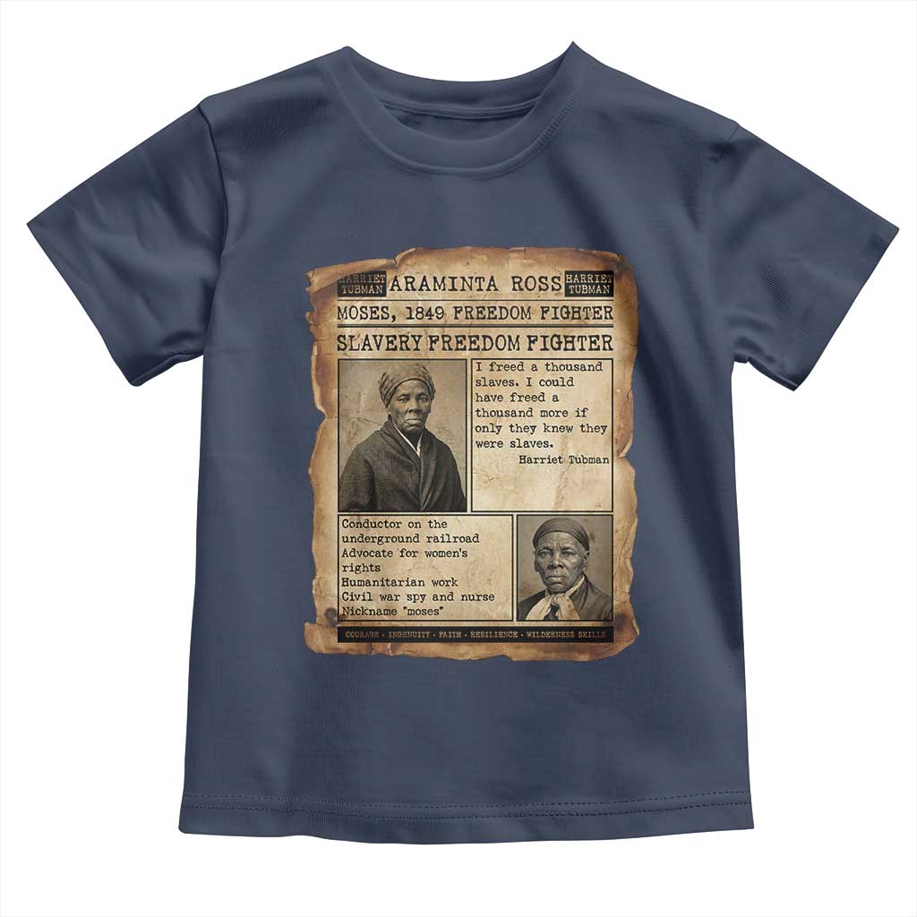 Harriet Tubman Newspaper Toddler T Shirt Slavery Freedom Fighter Historical