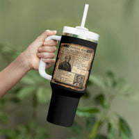 Harriet Tubman Newspaper Tumbler With Handle Slavery Freedom Fighter Historical