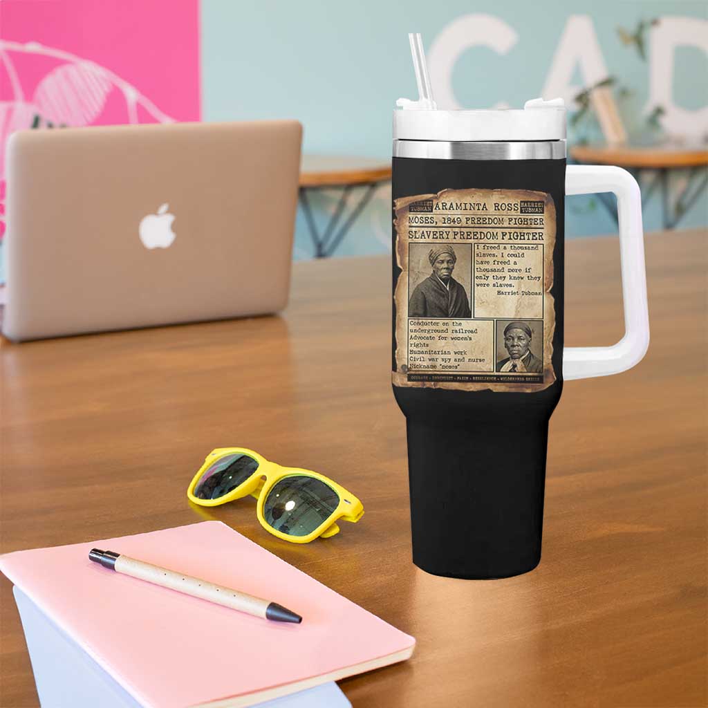Harriet Tubman Newspaper Tumbler With Handle Slavery Freedom Fighter Historical