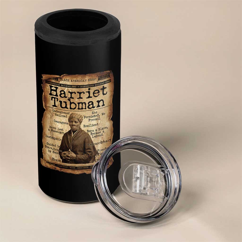 The Underground Railroad Hero 4 in 1 Can Cooler Tumbler Harriet Tubman Slavery Freedom Fighter Gift