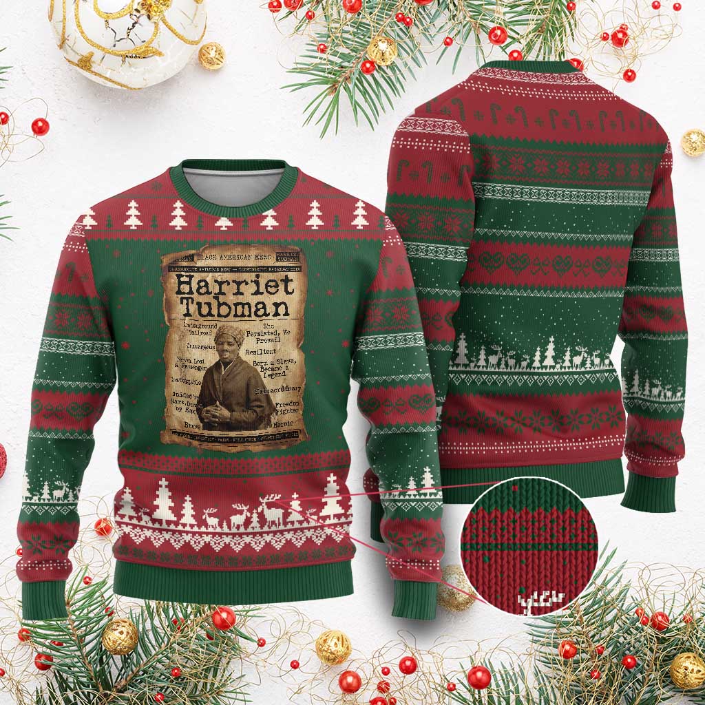 The Underground Railroad Hero Ugly Christmas Sweater Harriet Tubman Slavery Freedom Fighter Gift