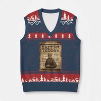 The Underground Railroad Hero V-Neck Knit Sweater Vest Harriet Tubman Slavery Freedom Fighter Gift