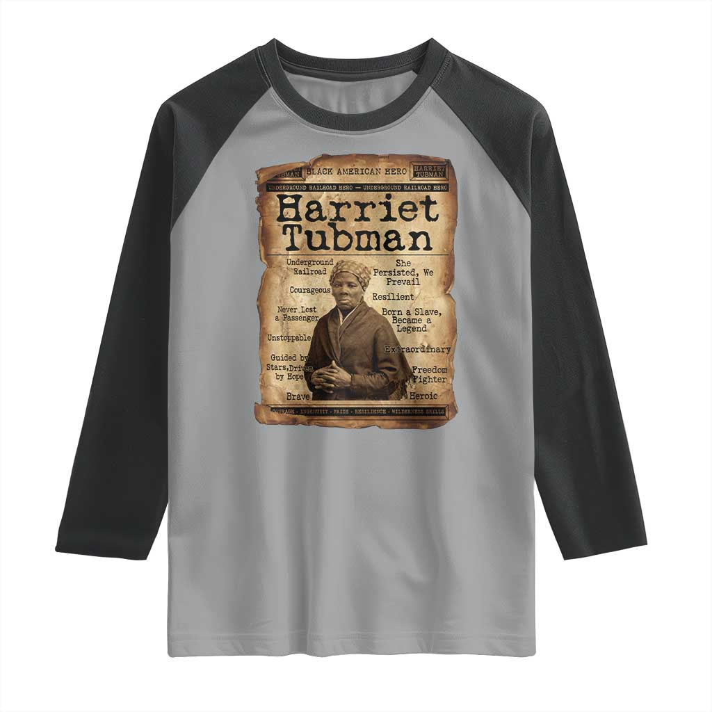 The Underground Railroad Hero Raglan Shirt Harriet Tubman Slavery Freedom Fighter Gift