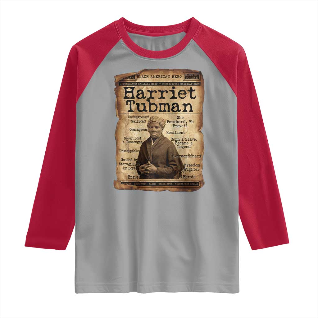 The Underground Railroad Hero Raglan Shirt Harriet Tubman Slavery Freedom Fighter Gift