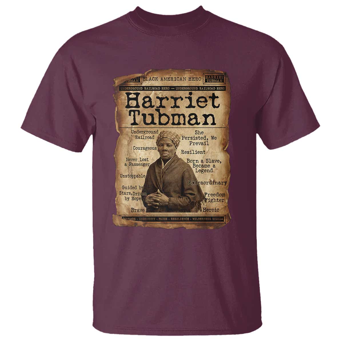 The Underground Railroad Hero T Shirt Harriet Tubman Slavery Freedom Fighter Gift