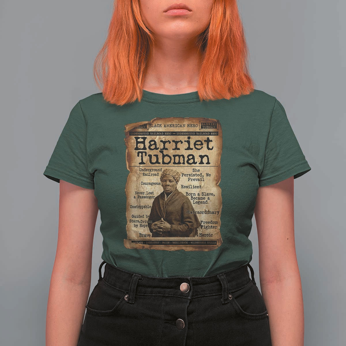 The Underground Railroad Hero T Shirt For Women Harriet Tubman Slavery Freedom Fighter Gift