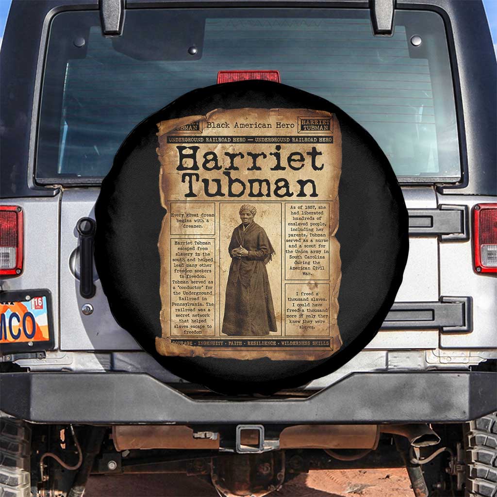 Harriet Tubman Newspaper Spare Tire Cover Strong Black Woman Leader Gift - Wonder Print Shop