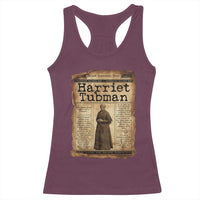 Harriet Tubman Newspaper Racerback Tank Top Strong Black Woman Leader Gift