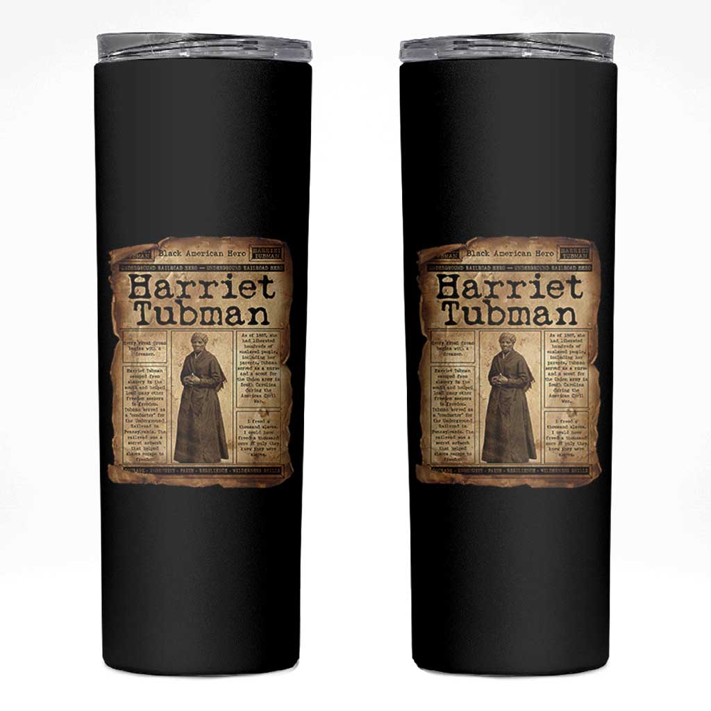 Harriet Tubman Newspaper Skinny Tumbler Strong Black Woman Leader Gift - Wonder Print Shop