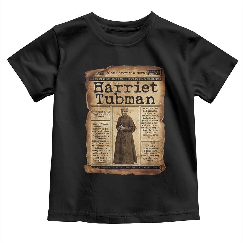 Harriet Tubman Newspaper Toddler T Shirt Strong Black Woman Leader Gift - Wonder Print Shop