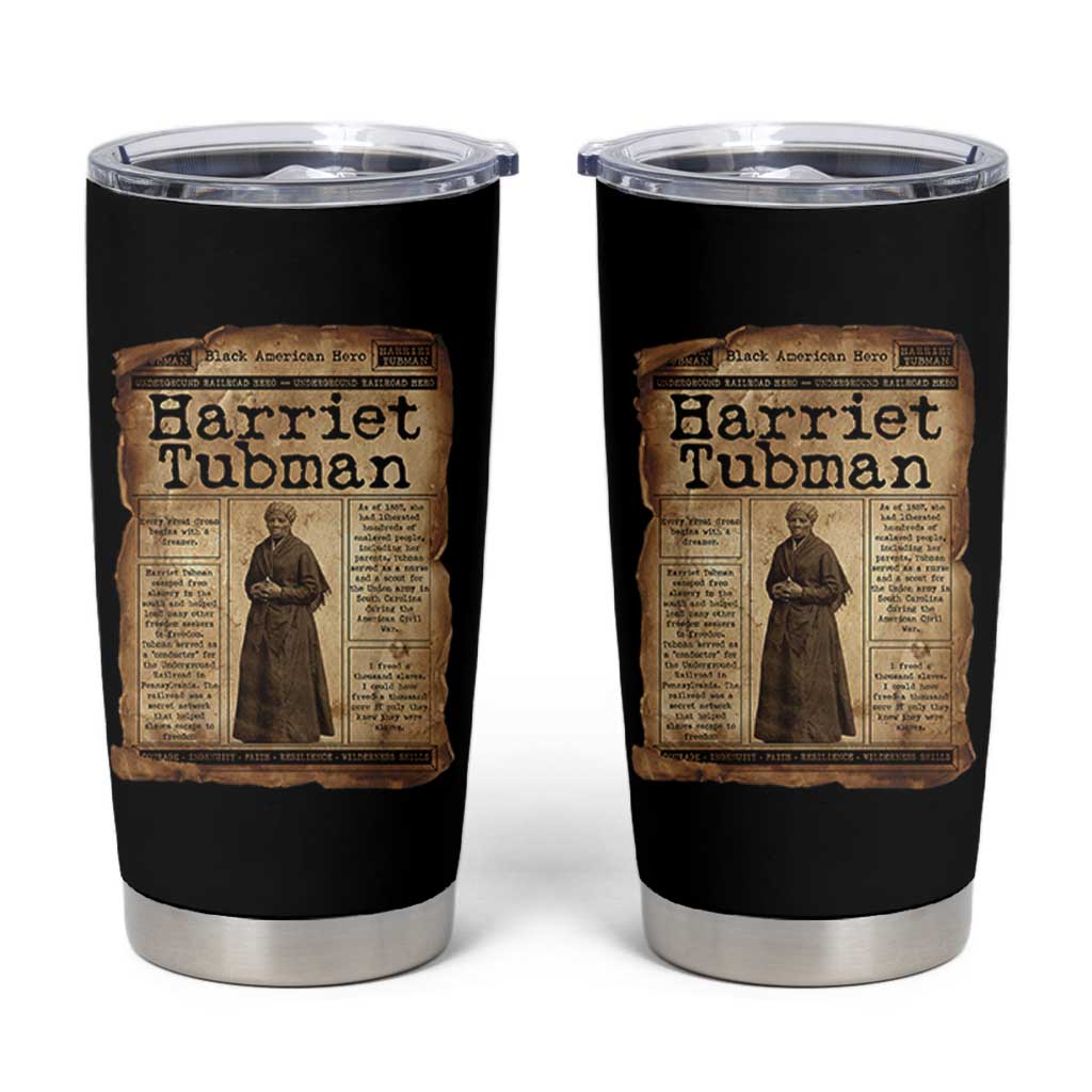 Harriet Tubman Newspaper Tumbler Cup Strong Black Woman Leader Gift - Wonder Print Shop