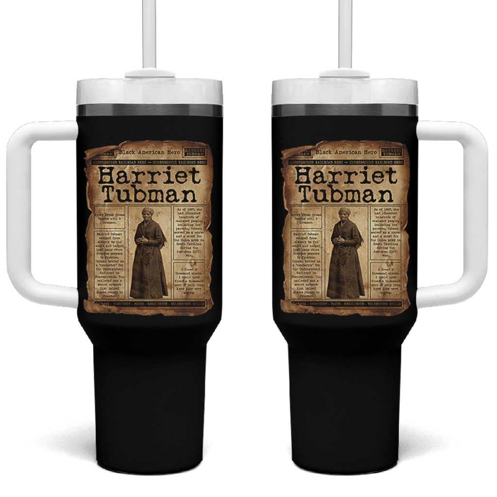 Harriet Tubman Newspaper Tumbler With Handle Strong Black Woman Leader Gift - Wonder Print Shop