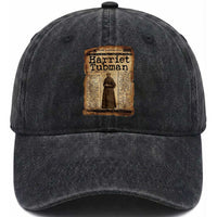 Harriet Tubman Newspaper Washed Cotton Baseball Cap Strong Black Woman Leader Gift