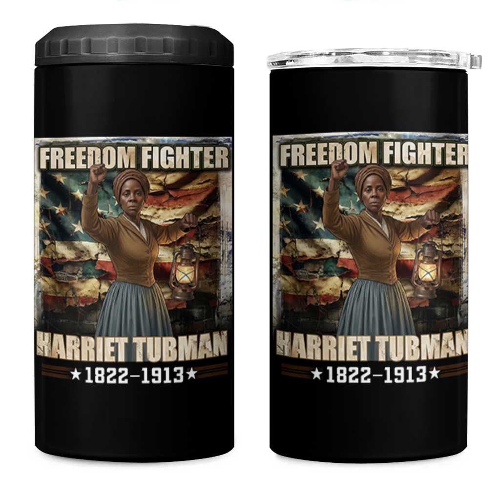 Harriet Tubman 4 in 1 Can Cooler Tumbler Black History African American Leader Gift