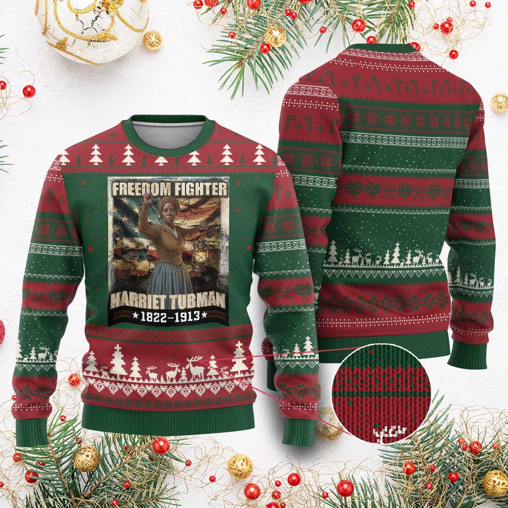 Harriet Tubman Ugly Christmas Sweater Black History African American Leader Gift