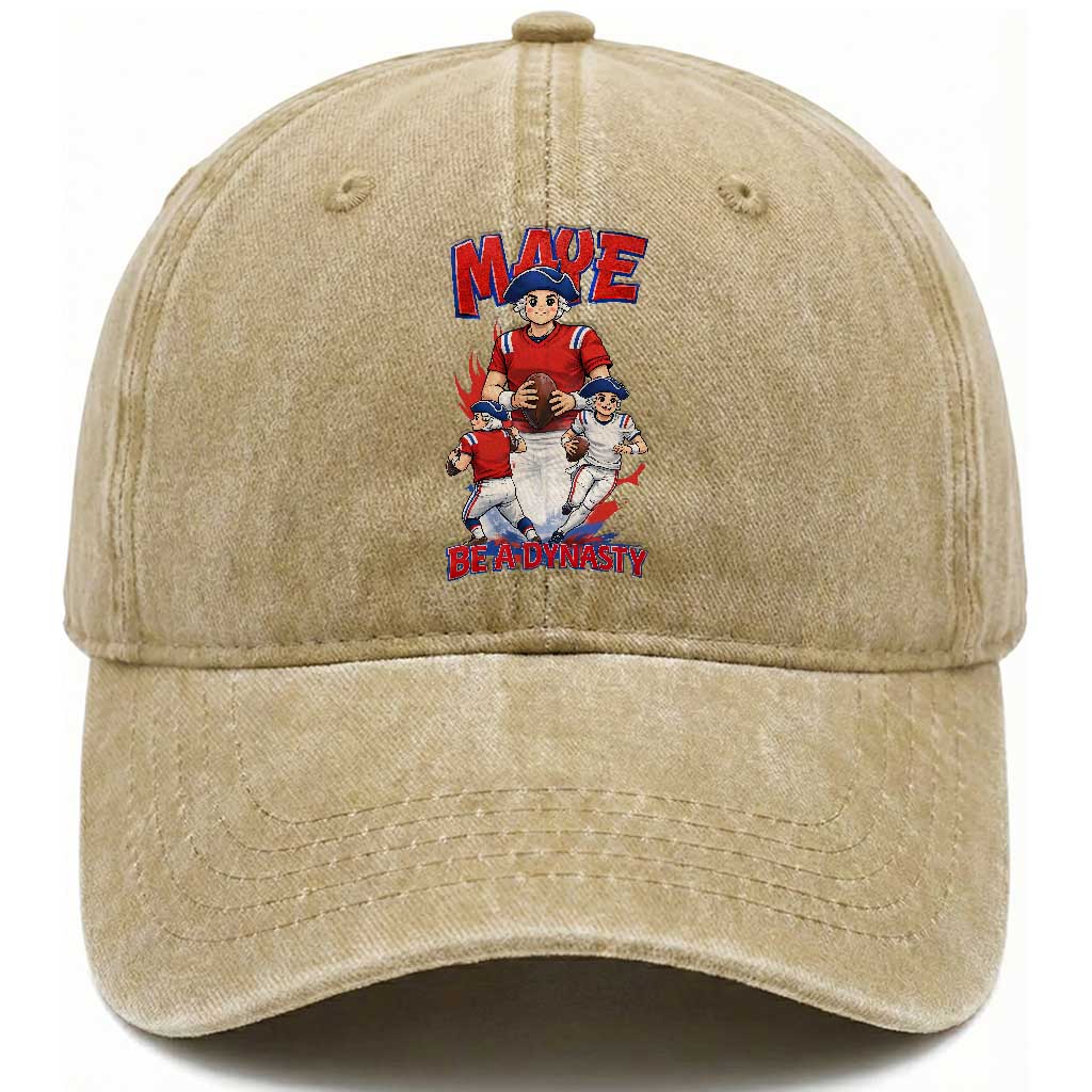 Maye Be A Dynasty Washed Cotton Baseball Cap Funny QB Football Fan