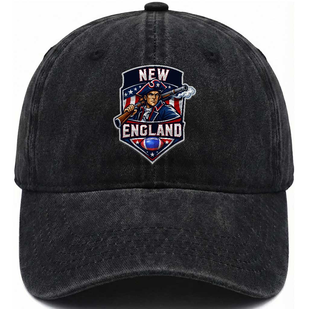 Red Blue White Sport Fan Washed Cotton Baseball Cap Football Lover Gift