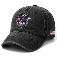 Red Blue White Sport Fan Washed Cotton Baseball Cap Football Lover Gift