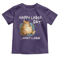 Funny Fat Cat Resting Lazy Cat Toddler T Shirt Happy Labor Day Whats Labor