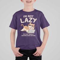 Funny Lazy Cat T Shirt For Kid I'm Not Lazy I'm Just Really Enjoying Doing Nothing - Wonder Print Shop