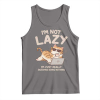 Funny Lazy Cat Tank Top I'm Not Lazy I'm Just Really Enjoying Doing Nothing - Wonder Print Shop