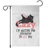 I Am Not Lazy I Am Waiting For Inspiration To Hit You Garden Flag Black Lazy Cat - Wonder Print Shop