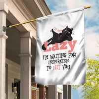 I Am Not Lazy I Am Waiting For Inspiration To Hit You Garden Flag Black Lazy Cat - Wonder Print Shop