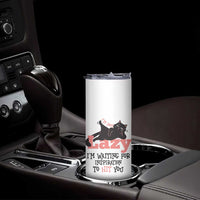 I Am Not Lazy I Am Waiting For Inspiration To Hit You Skinny Tumbler Black Lazy Cat